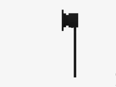 Shower Mixer - Luxury - Sleek - Wall - Backplate Low-poly 3D model