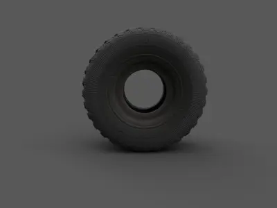 Black Tire Low-poly 3D model