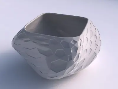 Bowl helix with crystal dents 3D print model