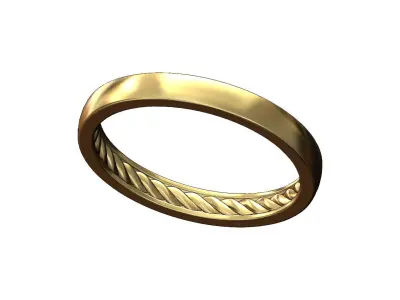 Inner braided thin cigar band US sizes 6to10 3D print model