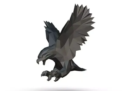 eagle figure low poly 3D print model