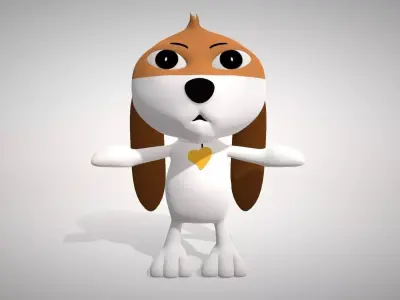 Cartoon dog Low-poly 3D model