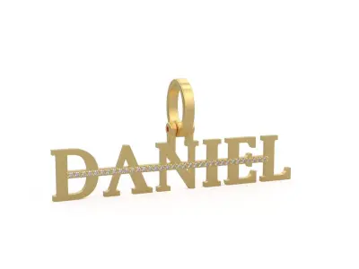 Model 1148 Daniel Name Pendant Stripe Diamond 3D print model