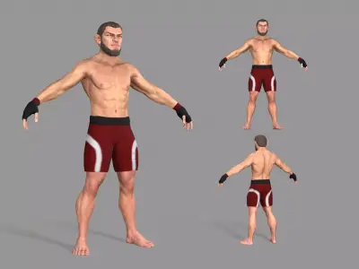 UFC Boxer Low-poly 3D model