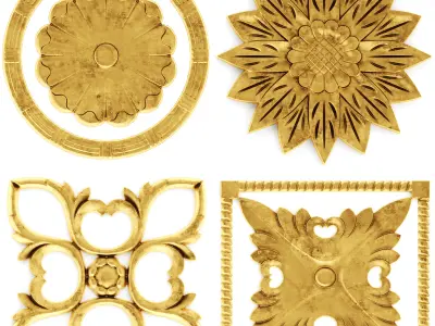 Stucco collection ceiling rosette 2 3D model