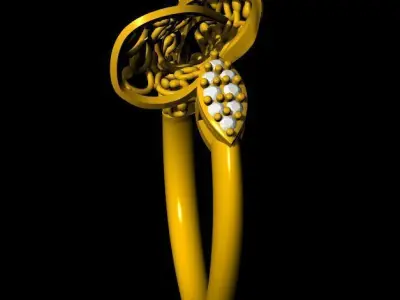 3D Printing Unique Women Ring  3D print model