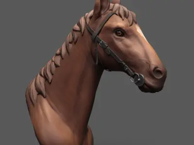 Head of Horse low poly model Low-poly 3D model