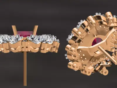 tops diamond earring 3D print model