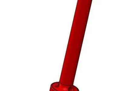 Fluid piston with nut head 3D print model