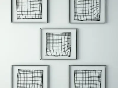 Kuba Shoowa Grass Textile Framed 3D model