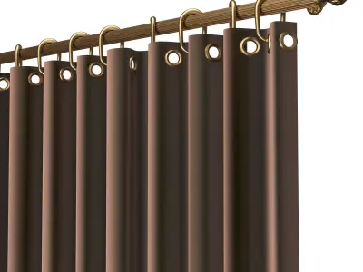 Cornice Classic Curtain 02 Gold Low-poly 3D model