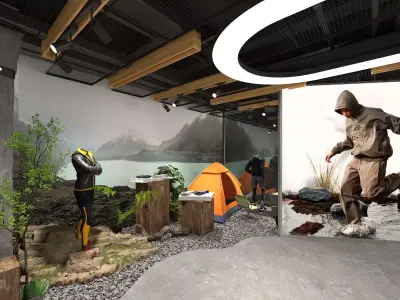 outdoor clothing store 3D model Low-poly 3D model