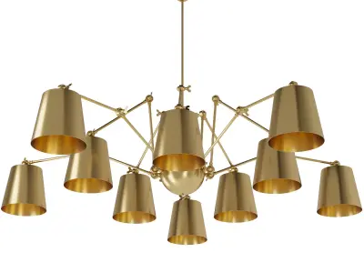 Chandelier Spider 10 Brass Edition SKU 21915 Free 3D model