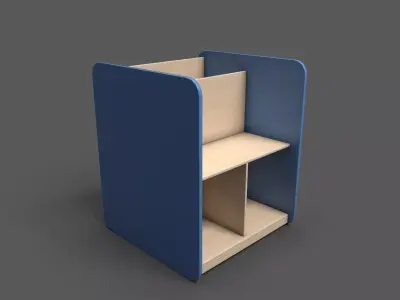 MaxiBacUp With Bench Blue Low-poly 3D model