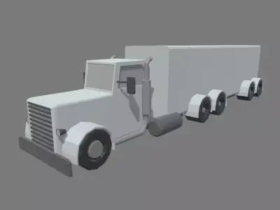 Low Poly Truck 04 Low-poly 3D model