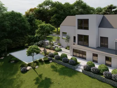 Garden Landscape 3D Model - SketchUp and Lumion Scene 3D model Free 3D model