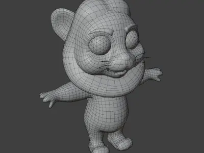 Cartoon Lion Rigged Base Mesh 3D Model Low-poly 3D model