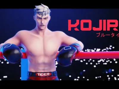 Low Poly Boxer - MMA Fighter -  Kojiro Low-poly 3D model