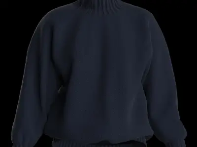 Female knit long sleeve 3D model