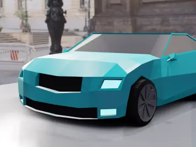 low poly sports car Low-poly 3D model purchase