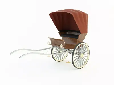 Tilbury Buggy Horse Cart 3d model 3D model
