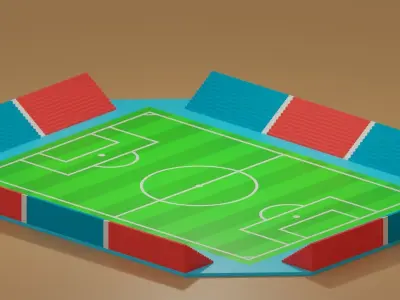 Football  Field Low-poly 3D model