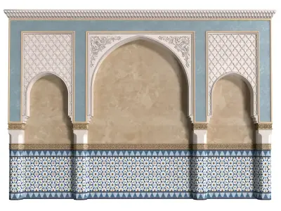 Oriental style arch Arabic wall Oriental Wall paneling 3D model purchase