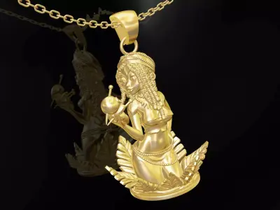 Voodoo Bree statue sculpture pendant jewelry gold 3D print model