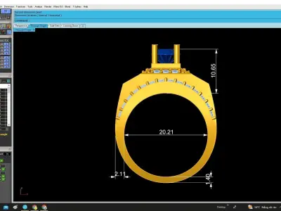 Luxury Pave Wide Band Ring with Round Center Stone  4879 3D print model