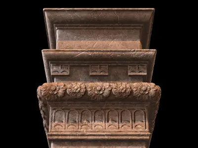 Column - Game Ready stone Low-poly 3D model