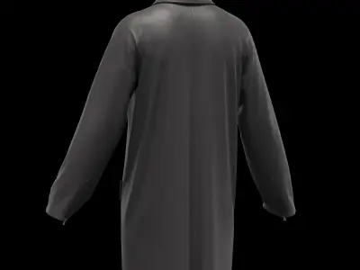Male long jacket 3D model