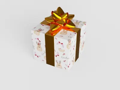 Gift Box Kit Low-poly 3D model