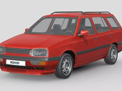 Volkswagen Golf 1997 Low-poly 3D model