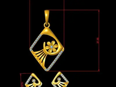 Pendant Necklace 3D print model 12