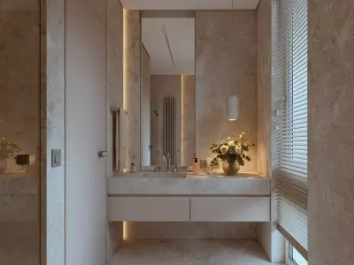 Highrise apartment bathroom 3D model