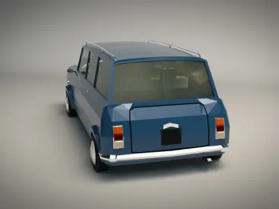 Low Poly Station Wagon 02 Low-poly 3D model