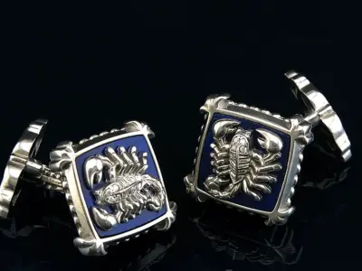 Zodiac signs Cufflinks Scorpion 3D print model