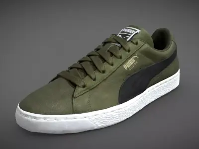 Green Puma Suede Low-poly 3D model