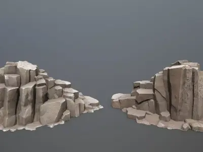 Egyptian rocks Set Low-poly 3D model