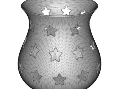 Stylish Star Flower Vase 3D print model