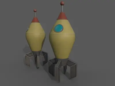 Space Rocket Free low-poly 3D model