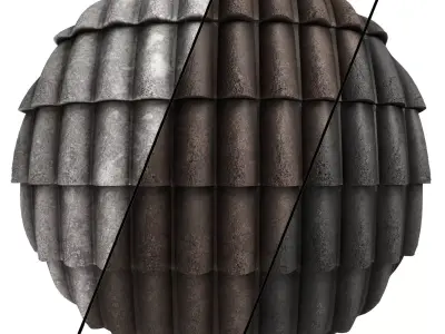 Roof Tile Materials 6- By 3 color Pbr By Sbsar 4k Texture