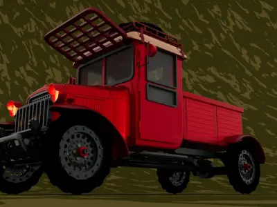 Vintage Pickup truck Low-poly 3D model