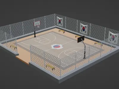 Basketball Stadium - South Korea Low-poly 3D model