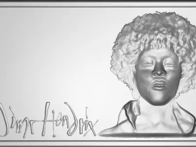Jimi Hendrix 10mm deep Free 3D print model