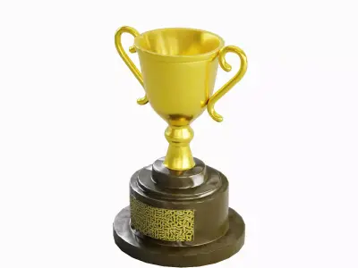 Trophy Gold Award 04 Low-poly 3D model