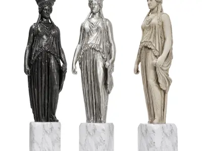 Caryatid of acropolis sculpture 3D model