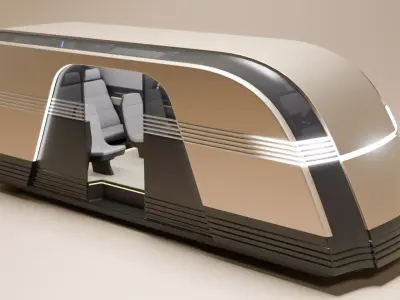 Tesla Robovan Robotaxi Realistic Ready-for-Use With Interior HP 3D model