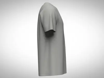 Premium Round Neck Tee Design CLO File 3D model