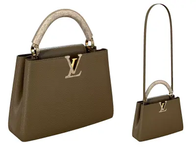 Louis Vuitton bag Capucines Khaki Snake Leather 3D model